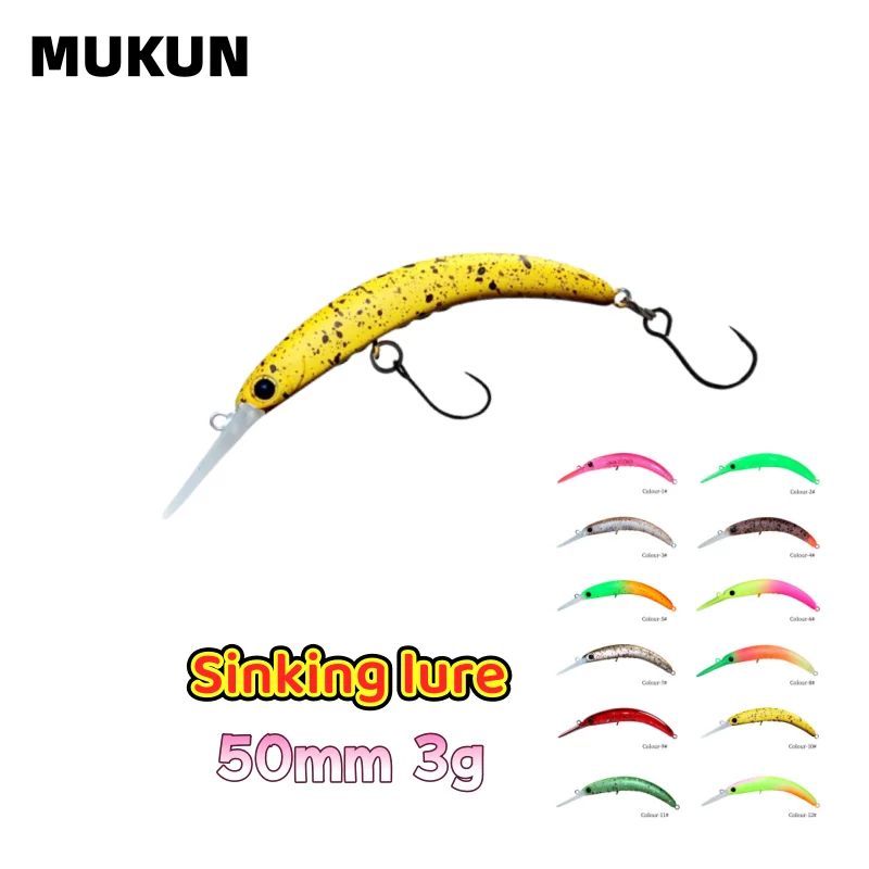 Señuelos duros MUKUN para lubina y trucha – Colores brillantes