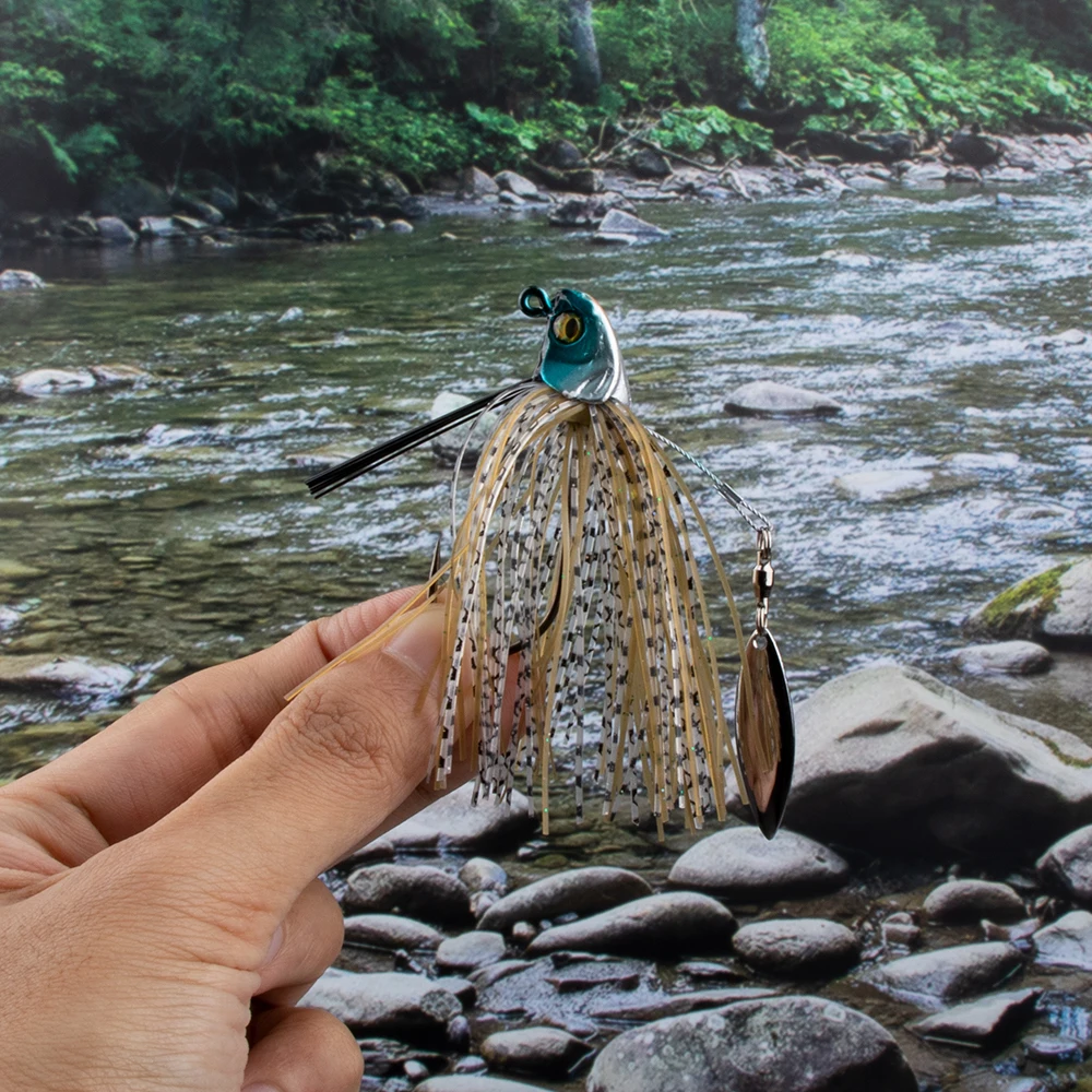 Spinnerbait falda silicona – Jig para lubina, trucha y snakehead - imagen 3
