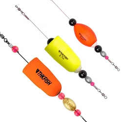 THKFISH 1 Uds flotadores de pesca de corcho Popping plataforma 2,4 pulgadas 2,7 pulgadas Bobbers de corcho de alambre con plomo boyas de corcho de pesca de mar de agua dulce