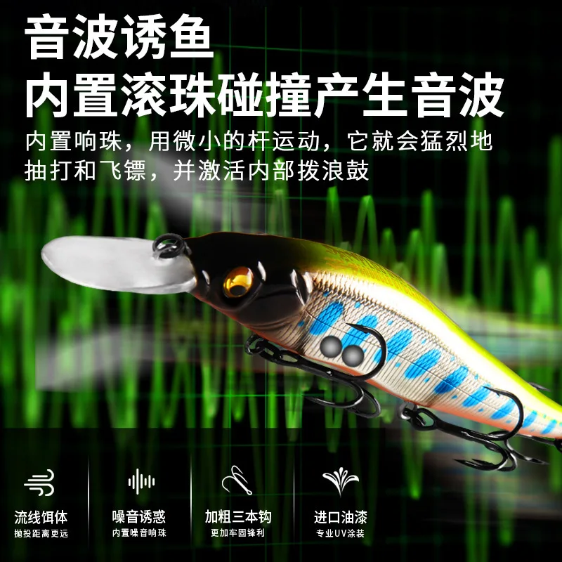 Bearking excelente acción A + Señuelos de pesca colores surtidos manivela Minnow 110mm 14g bola de tungsteno modelo caliente cebo de manivela - imagen 4