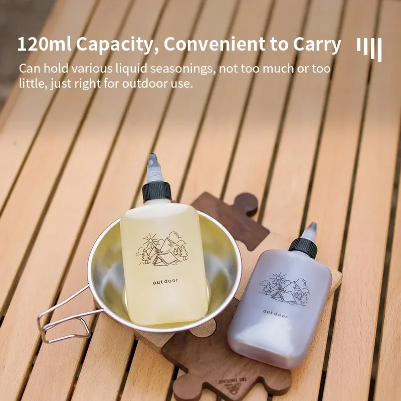 Botella de aceite para exteriores, botella de condimento sellada portátil, contenedor de condimentos para barbacoa, dispensadores, accesorios para barbacoa - imagen 2