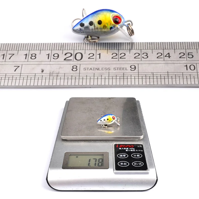 Mini Señuelos de Pesca Crankbait, cebo duro Artificial que se hunde, 2,6 cm, 1,6g, Swimbait Wobblers, juego de Señuelos de Pesca de carpa, 10 unidades por lote