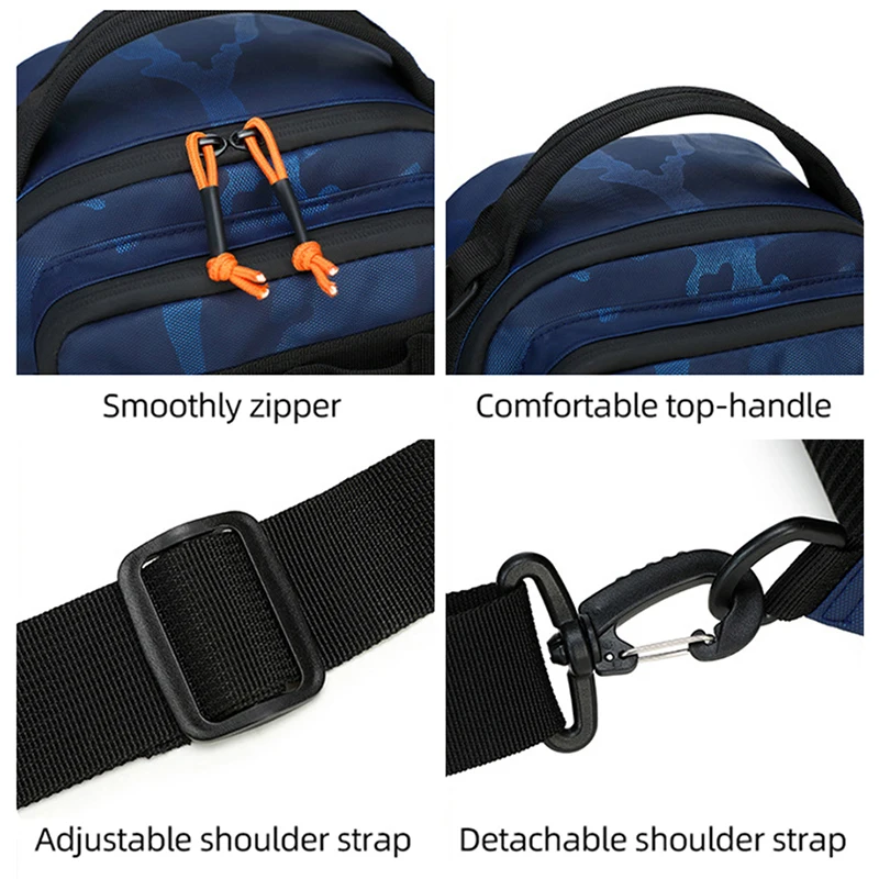 Mochila con señuelo de pesca con soporte para caña, bolsa de aparejo para caza al aire libre, senderismo, Camping, caja de pescado grande, accesorios, mochila táctica - imagen 5