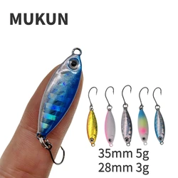 MUKUN 5 unids/lote plantillas pequeñas señuelo de pesca fundido en la costa 3g 5,5g Metal Jigging cebo duro Artificial accesorios de pesca