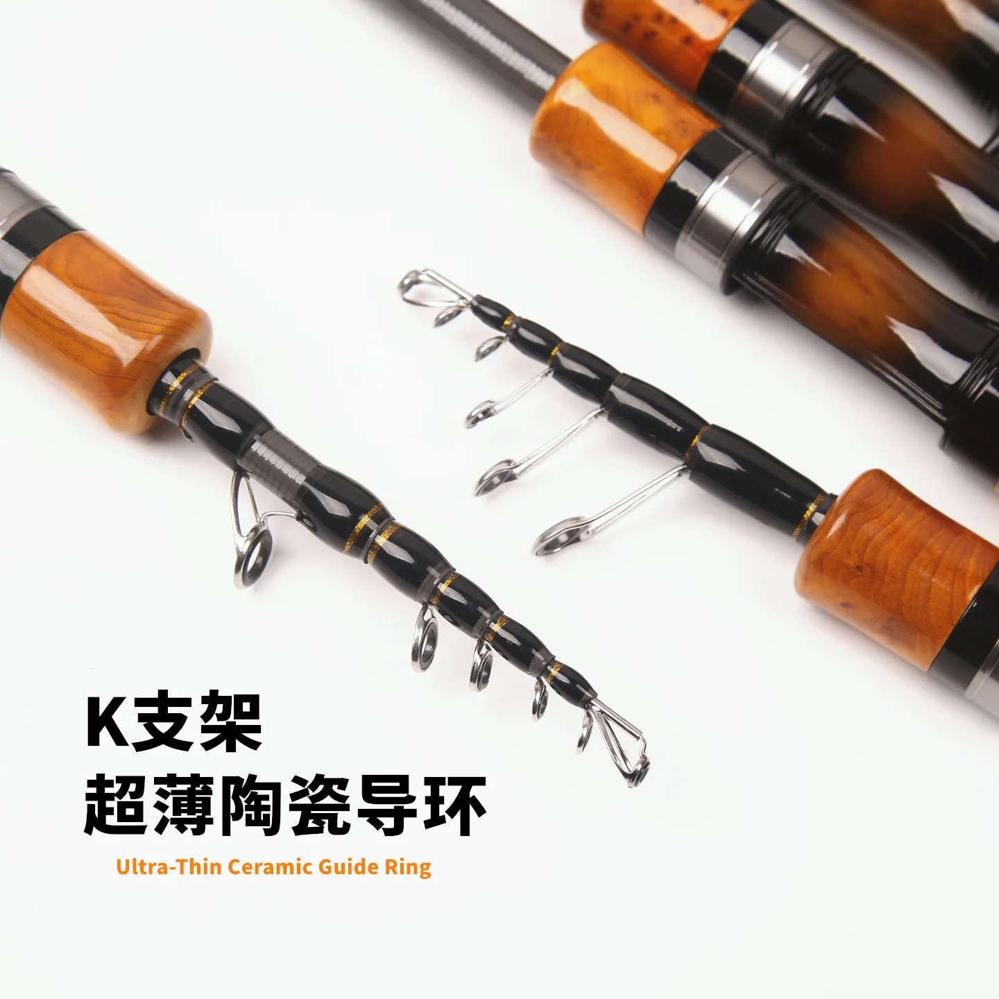 Caña de pescar telescópica de 1,8-2,4 m, caña de mano portátil ultraligera de fibra de carbono, caña de pescar Universal de agua dulce, accesorios de pesca - imagen 2