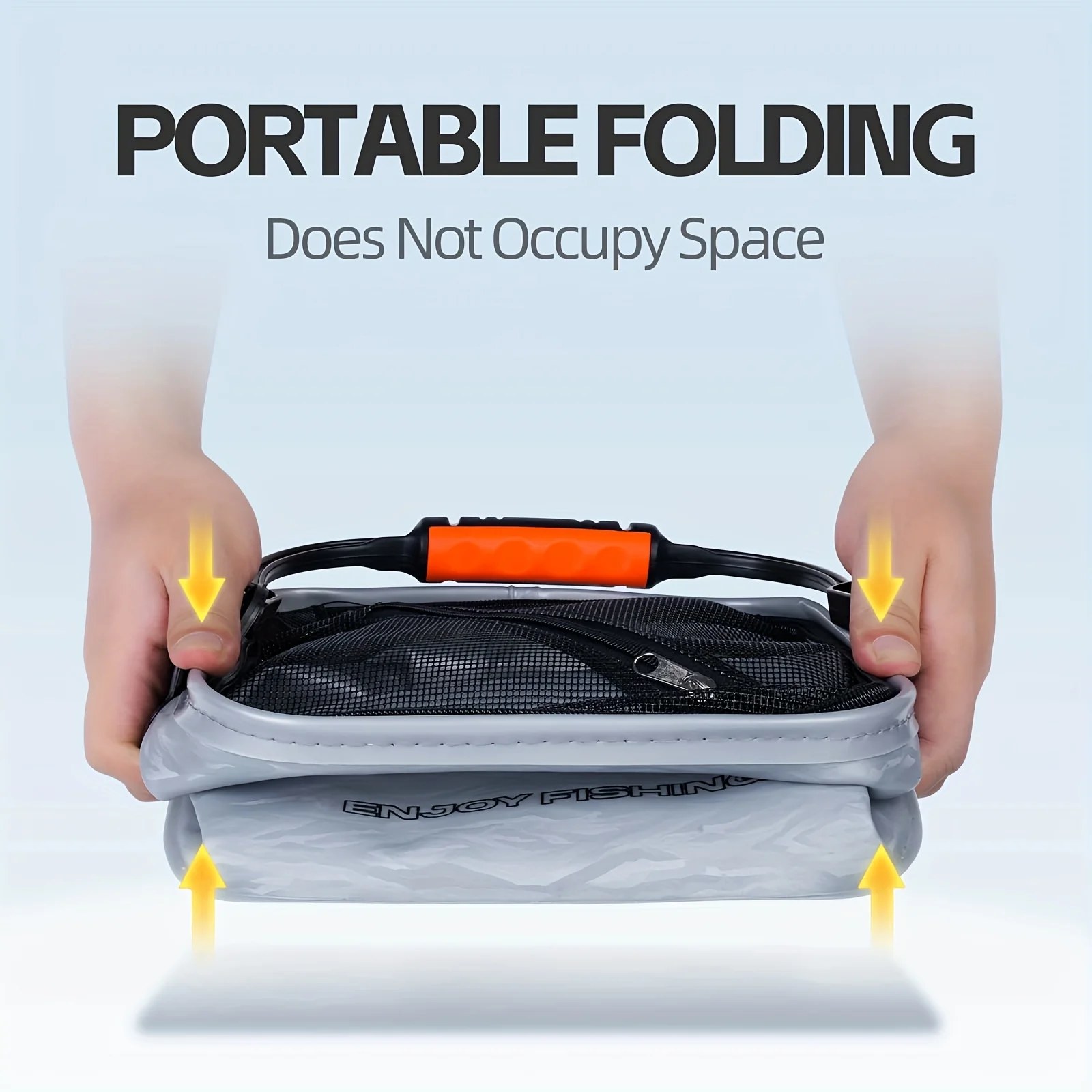 Cubo de pesca portátil de 10L, cubo de agua para acampar, viajar, senderismo, pesca, navegación, jardinería con cuerda de 177,17 pulgadas - imagen 2