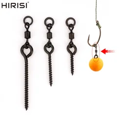 Hirisi 20 piezas pesca de carpa giratoria Boilie tornillo con anillo giratorio D-Rig Chod Rig Terminal aparejos accesorios de pesca