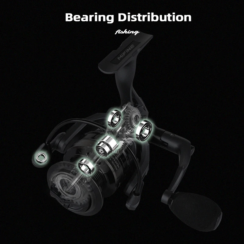 Carrete de pesca para pesca, 5,2: 1 Gear Ratio 5 + 1BB, 2000-4000, Spinning ligero, agua salada, agua dulce, carretes Jigging - imagen 5