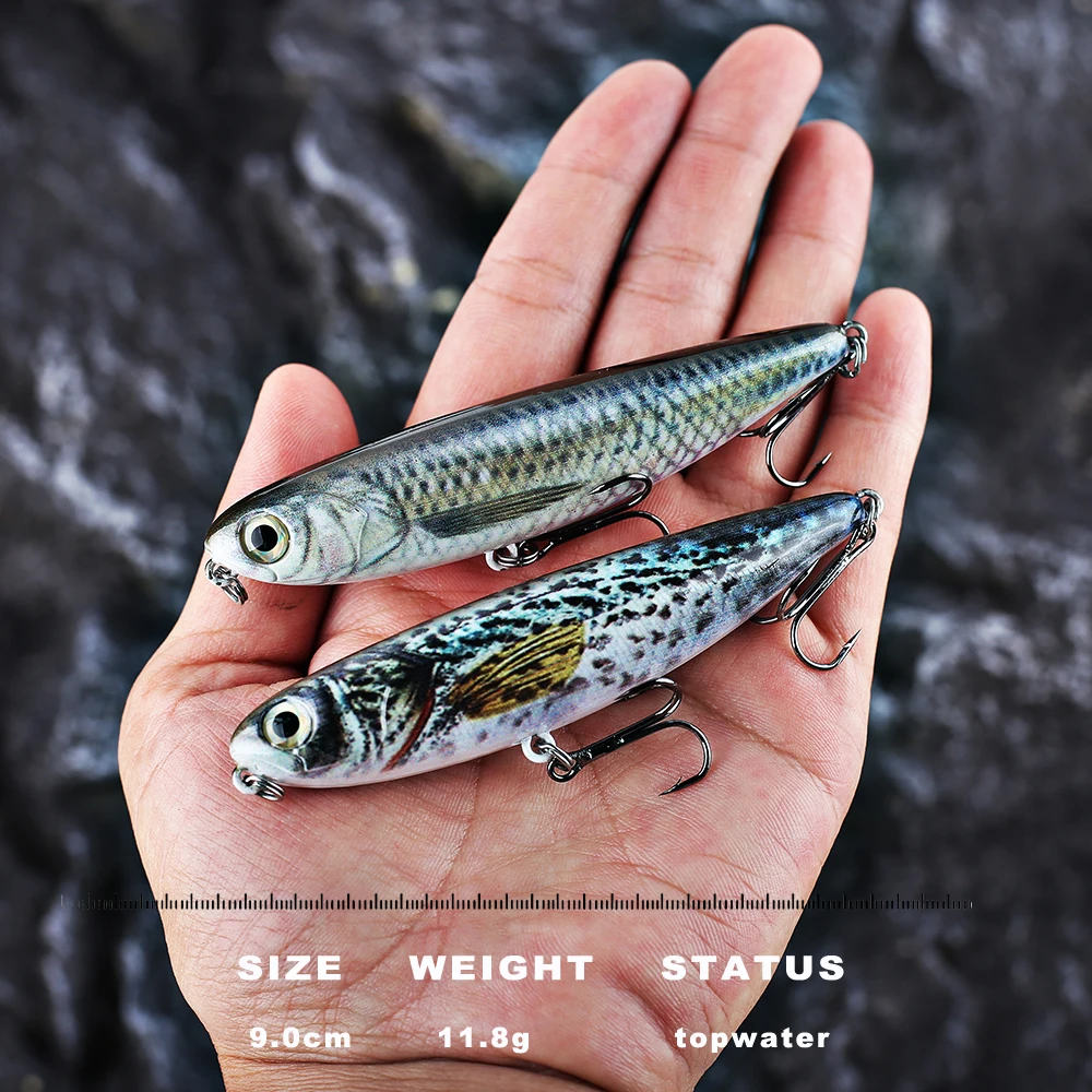 CCLTBA cebo Topwater 9cm 11,8g señuelos duros cebos de lápiz Shad Señuelos de pesca flotante oscilante caminar al perro para aparejos de pesca - imagen 2