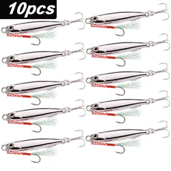 10 señuelos de pesca de metal de aleación de zinc, tipo cuchara, 30g 40g, Jigbait, señuelos de pesca para lanzado desde orilla, señuelos artificiales de metal, set de señuelos.