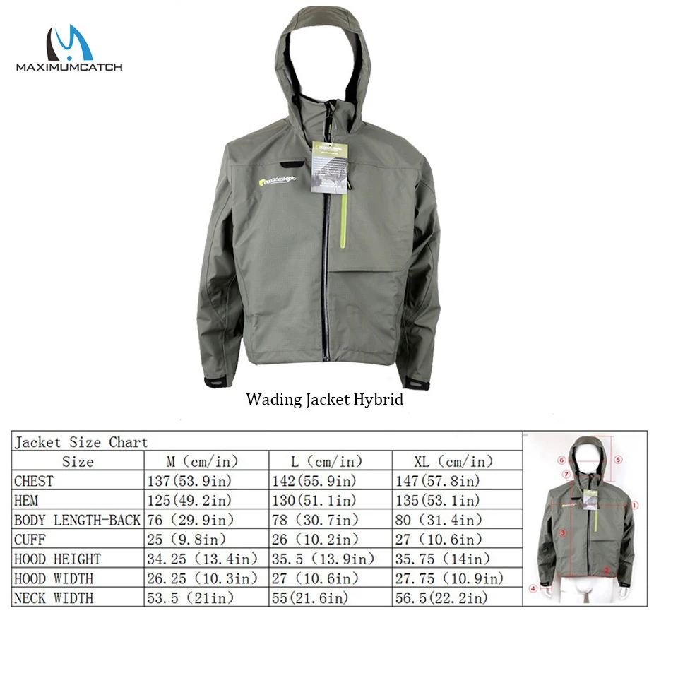 Maximumcatch-chaqueta impermeable para pesca con mosca, Vadeador transpirable, ropa M/L/XL - imagen 3