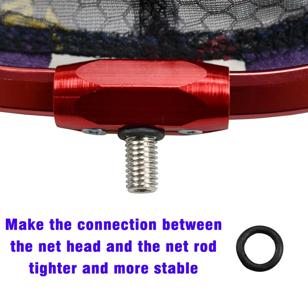 Cabezal de red de pesca de aleación de aluminio desmontable con bolsillo de malla Trangular, accesorios de herramientas de pesca de malla de espina de pescado de colores - imagen 5