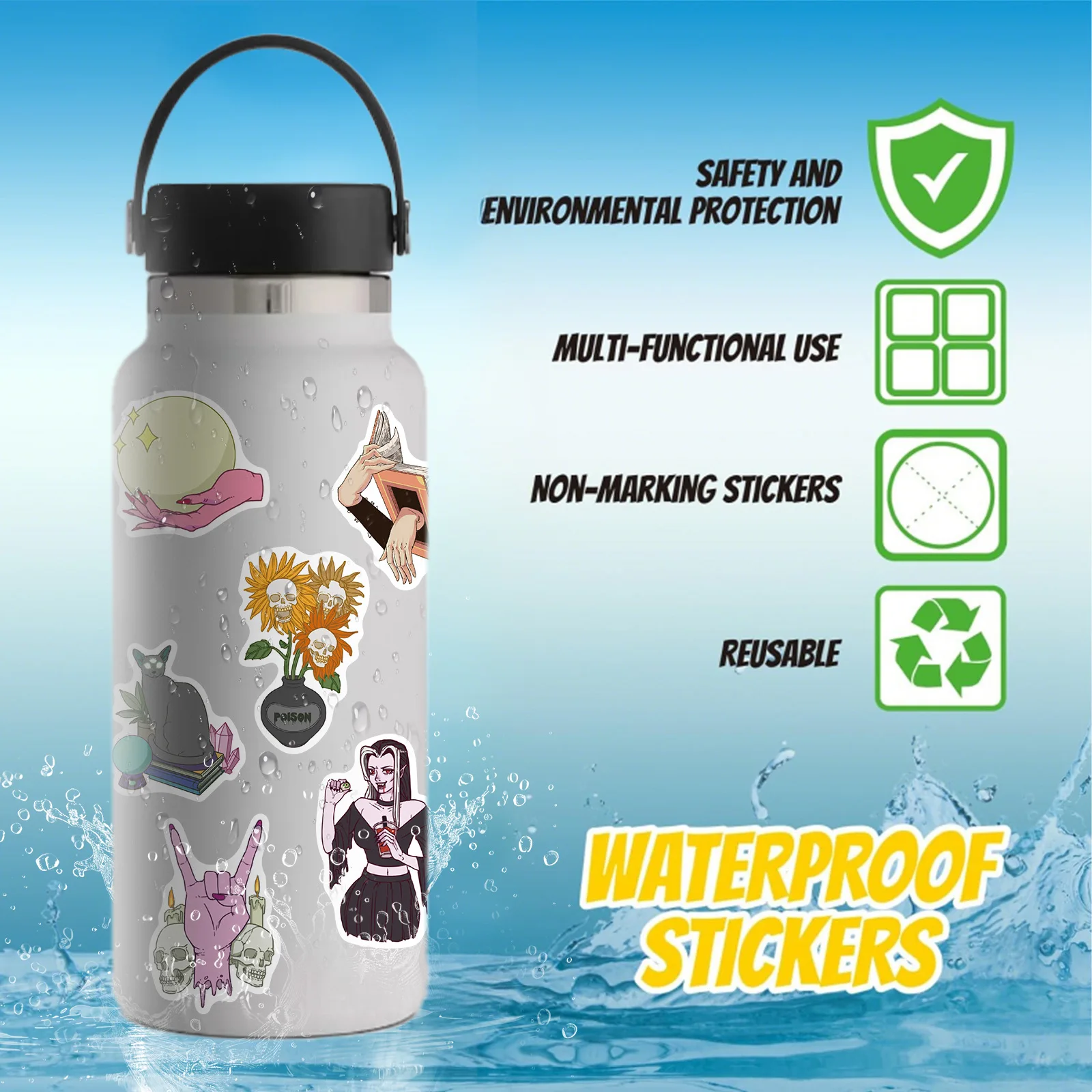 Pegatinas impermeables grafiti Bruja Hechicera para portátil y móvil - imagen 4