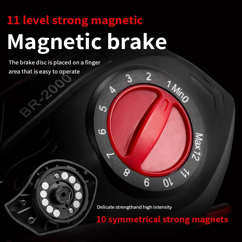 Carretes de pesca Rooblinos BR Baitcasting arrastre máximo 8kg carrete de fundición ultraligero carrete de pesca para aparejos de pesca de Lucio - imagen 4