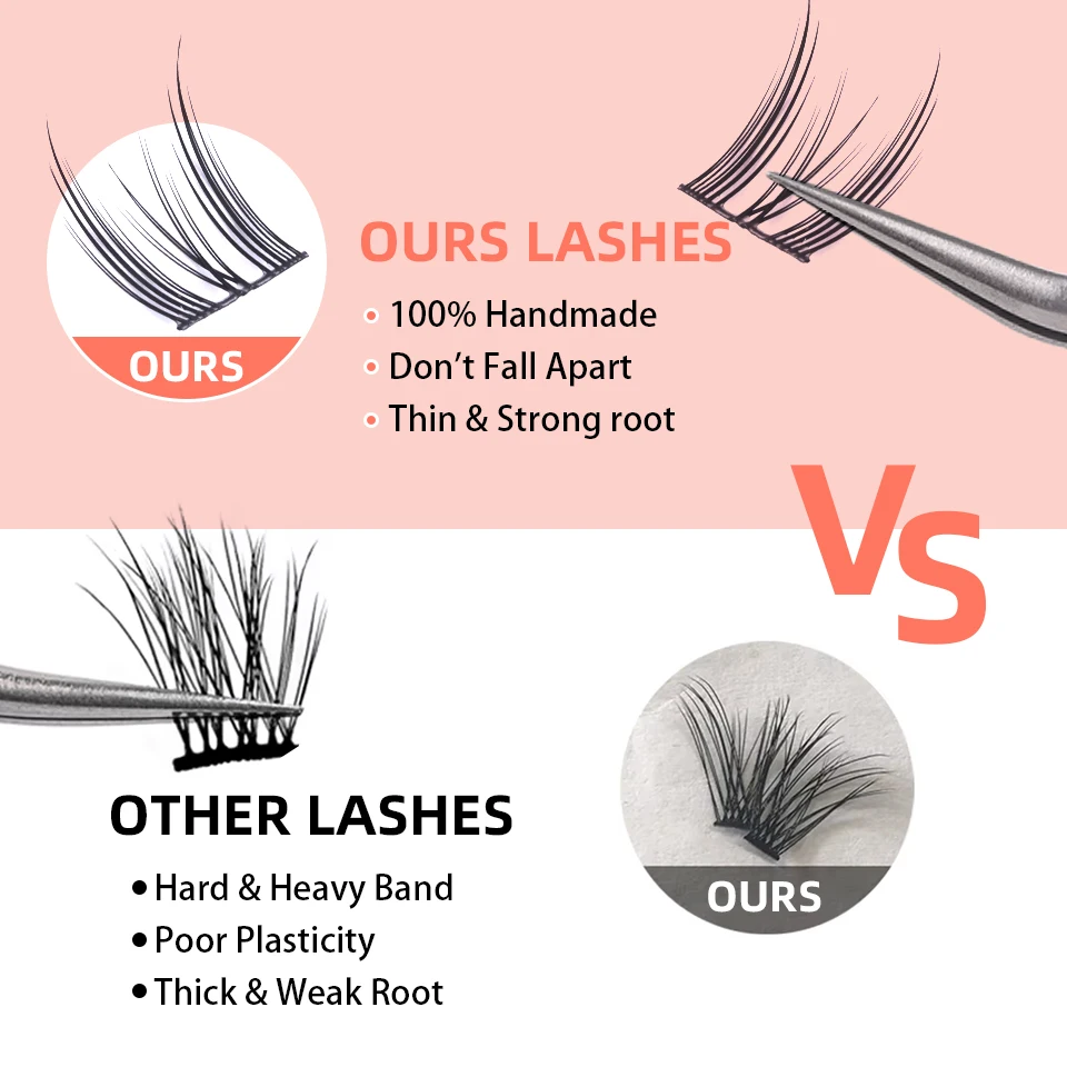 Pestañas autoadhesivas, grupo de pestañas sin pegamento, pestañas individuales, grupos de pestañas suaves Idol, maquillaje de pestañas autoadhesivas reutilizables - imagen 5