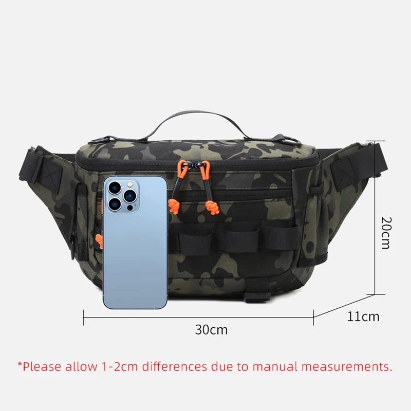 Bolsa de cintura para el pecho para pesca, bolsas tácticas para viajes al aire libre, deportes, pesca, señuelo, caza, Camping, senderismo, ciclismo, bolsa Molle Rig - imagen 5