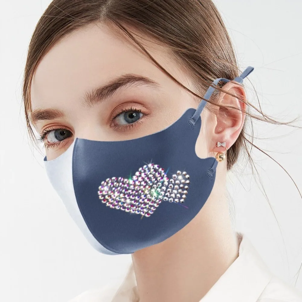 Mascarilla anti-UV transpirable con diseño de diamantes para equitación - imagen 3