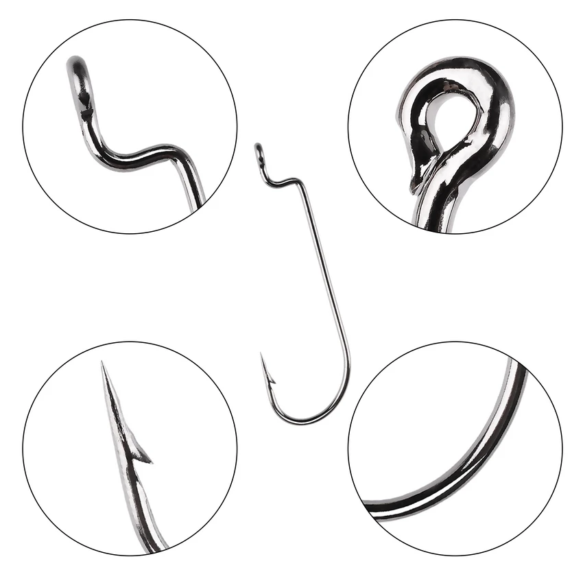 Anzuelos de pesca de acero con alto contenido de carbono, 1 #2 #4 #6 #100 #1/0 #2/0 #3/0 #4/0 #, 5/0 unids/lote - imagen 5