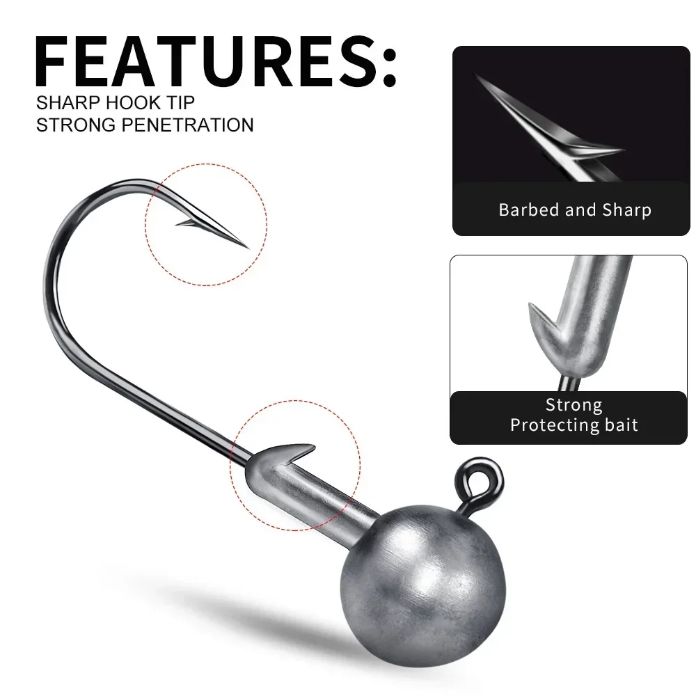 1g 2g 3,5g 5g 7g 10g 12g 20g manivela anzuelo de cabeza anzuelo de pesca cabeza plantilla señuelo cebo duro gusano suave anzuelo para pesca - imagen 4