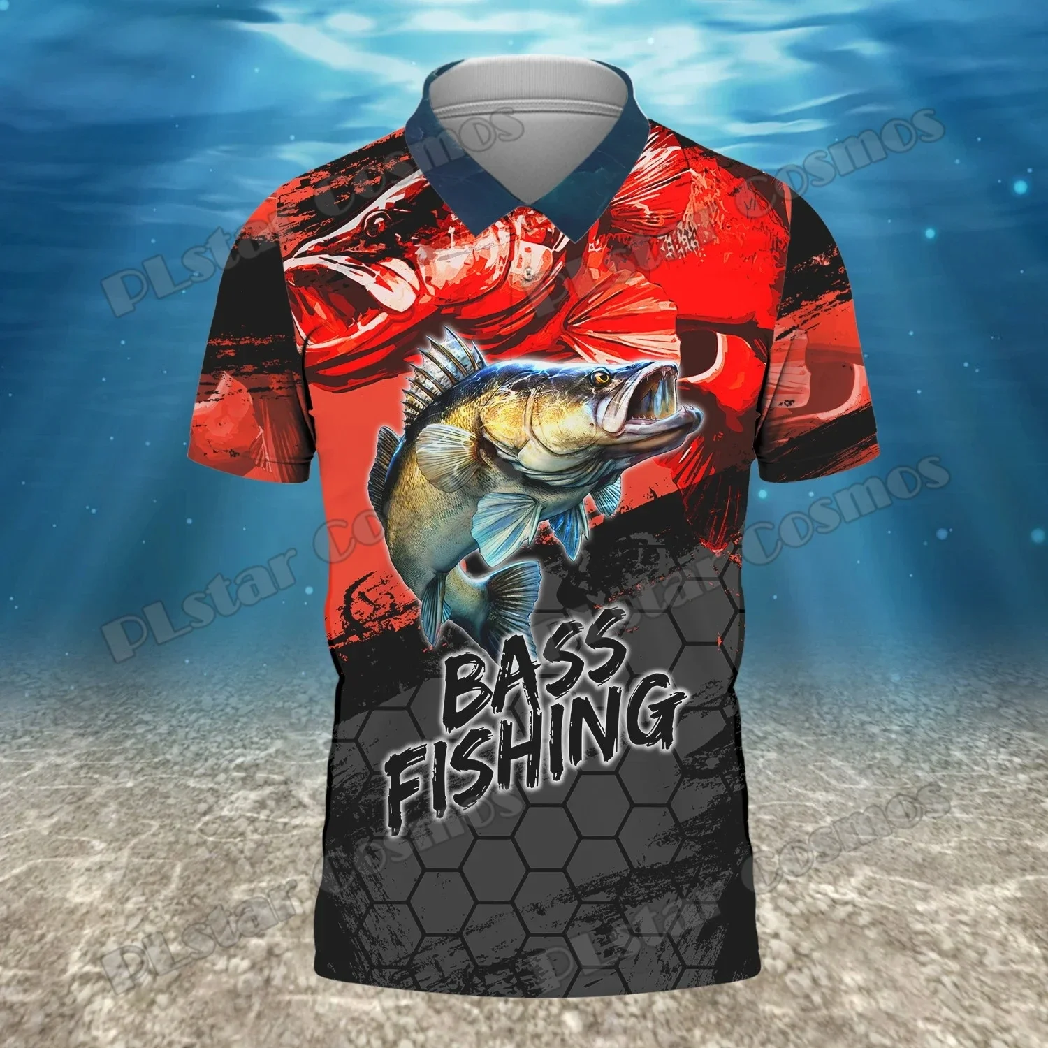 PLstar Cosmos-Camiseta de manga corta para hombre, Polo con estampado 3D de lubina, Walleye y trucha, informal, de verano, PLP23 - imagen 5