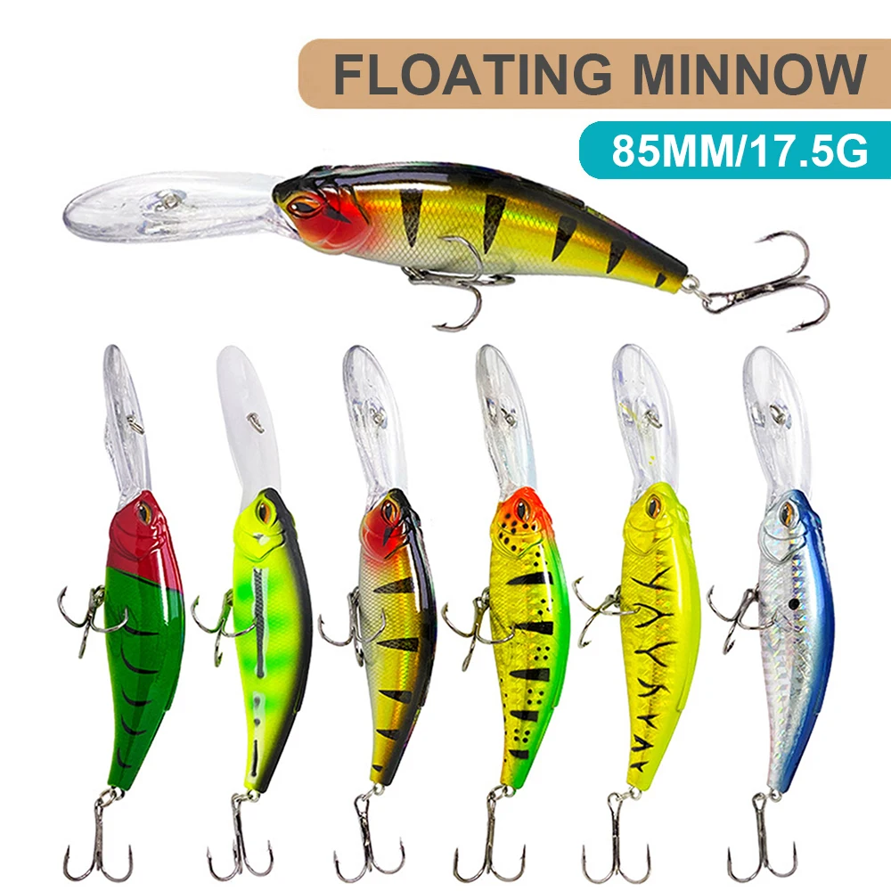 8,5 cm 17,5g Señuelos de Pesca flotante Minnow Wobbler fundición larga buceo profundo cebo duro Artificial Swing Jerkbait lubina trucha MN616 - imagen 3