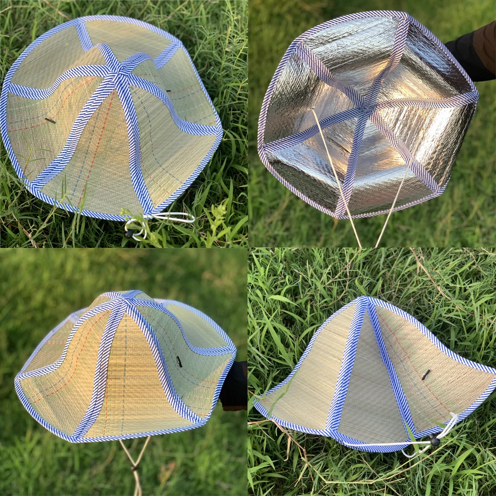 Sombrero de paja de ala grande para hombre y mujer, gorro de paja de pesca plegable, tendencia transpirable, 1 ud. - imagen 5