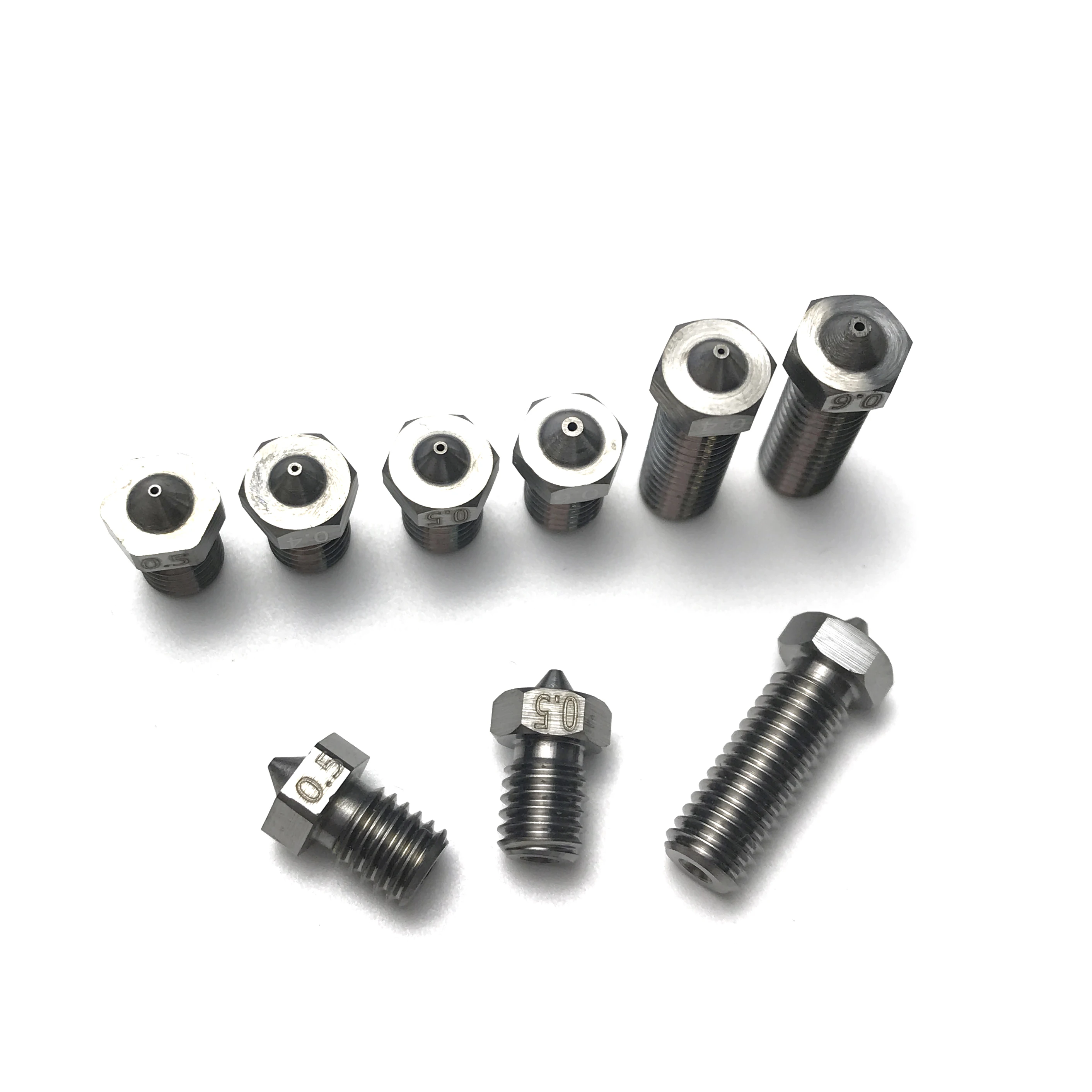 Boquilla 3D de carburo de tungsteno con orificio interior de 0,5 mm: alta precisión resistente al desgaste para impresoras 3D FDM