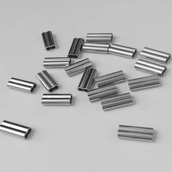 Mangas de prensado de doble barril para Pesca, conector de aparejos de tubo de alambre de latón, accesorios de Pesca de alta resistencia, 50 Uds.