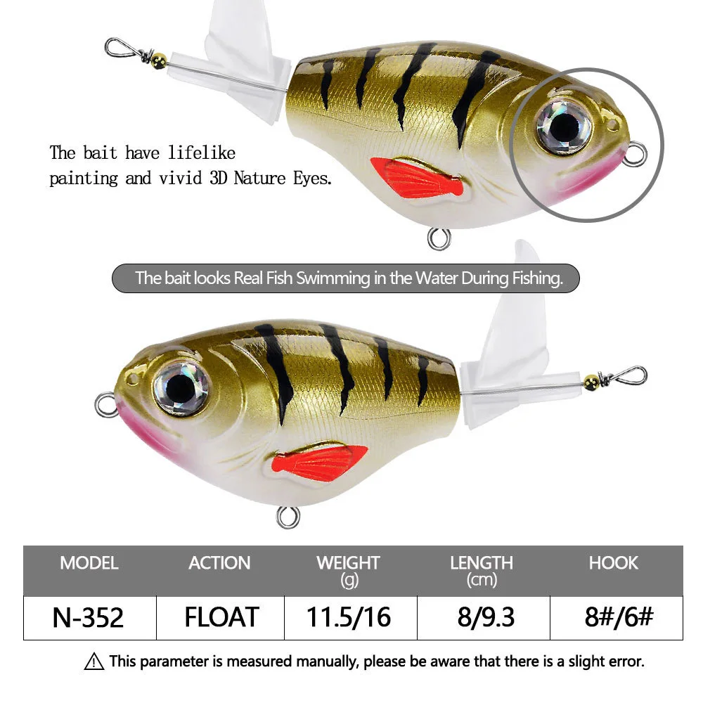 Topwater-señuelo de pesca giratorio para lubina, trucha, Lucio, hélice Whopper, 11g/16g - imagen 4