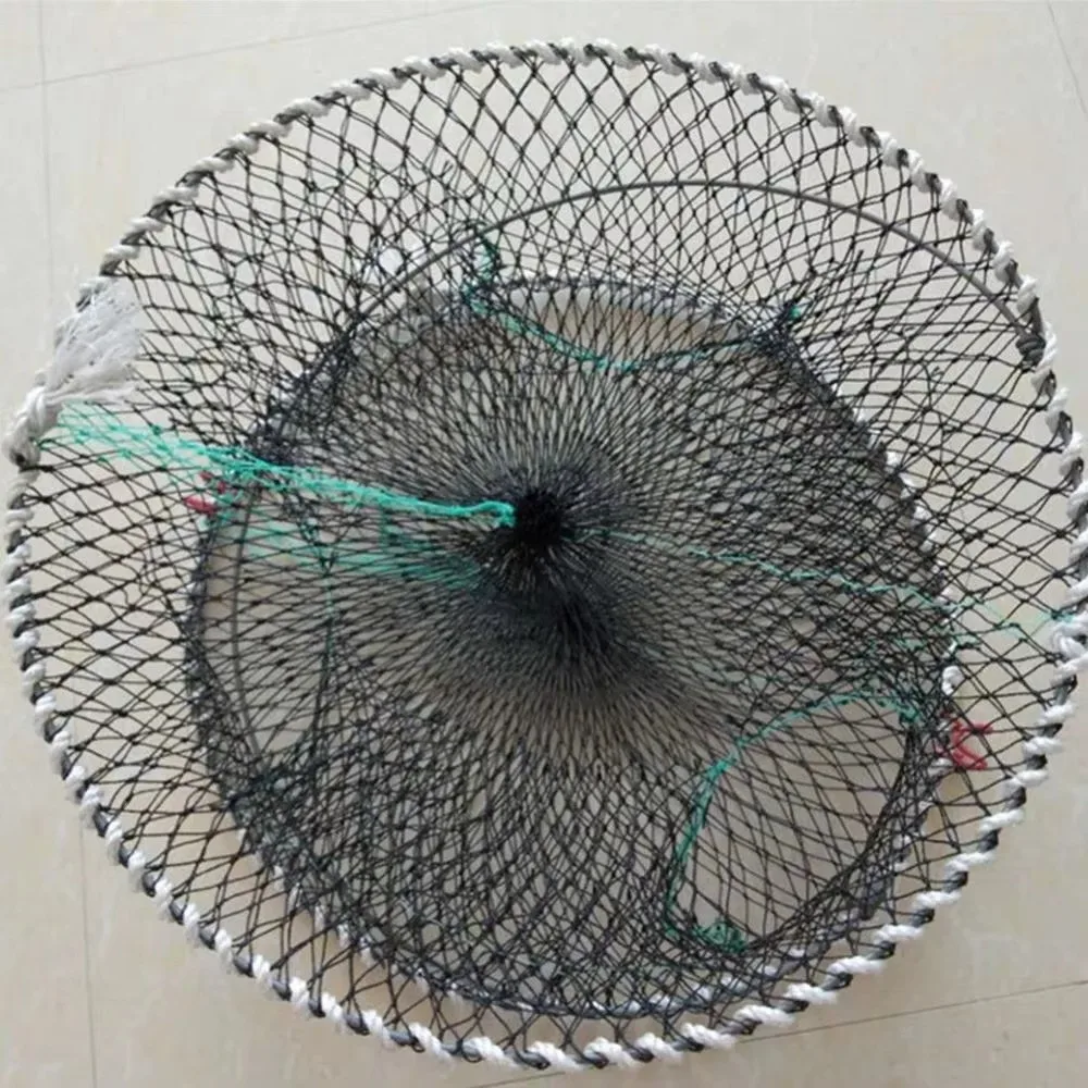 Jaula plegable cangrejos camarones resorte – tres orificios, redonda - imagen 5