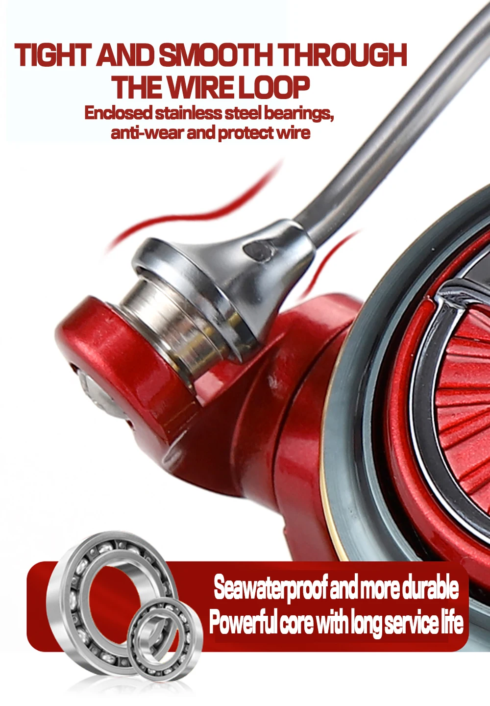 GHOTDA-carretes giratorios 5,2: 1, rueda de pesca de bobinado más suave, engranaje duradero, 5 + 1BB, carrete ligero, aparejos de pesca de mar, nueva serie 2500 3500 - imagen 5