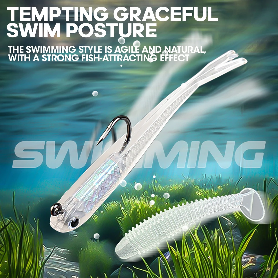 Cebo Swimbait Cola de Paleta Walk Fish con anzuelo integrado - imagen 3