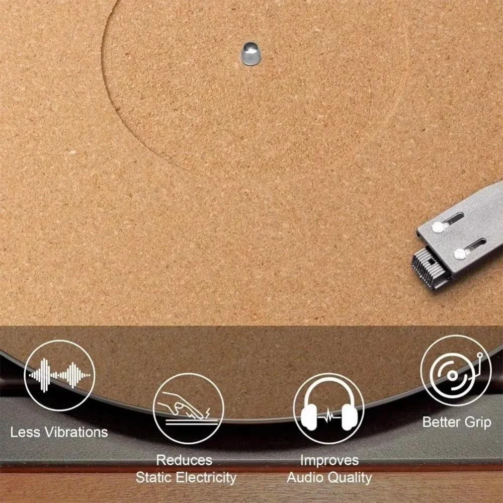 Alfombrilla antideslizante tocadiscos vinilo – reduce vibraciones - imagen 5