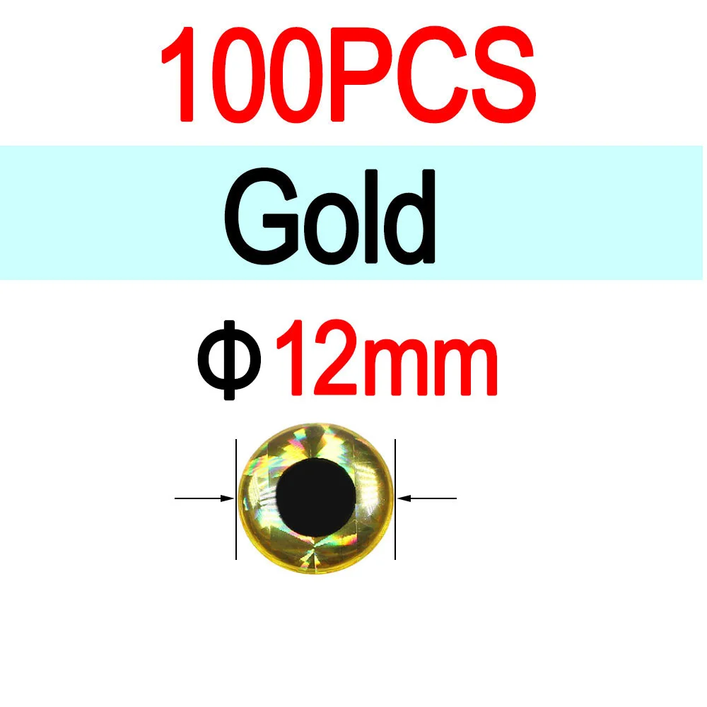 12mm Gold100pcs