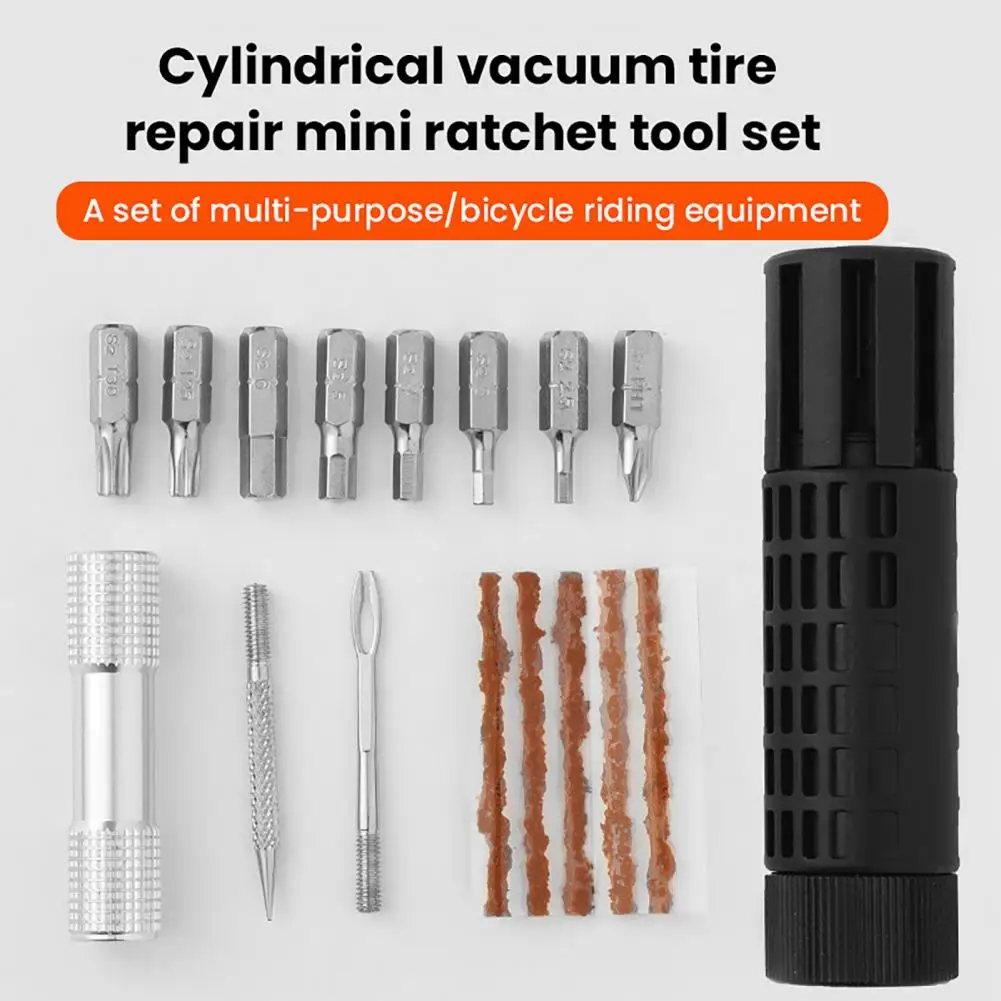 Kit reparación pinchazos bicicleta – Llave trinquete y mechas - imagen 2