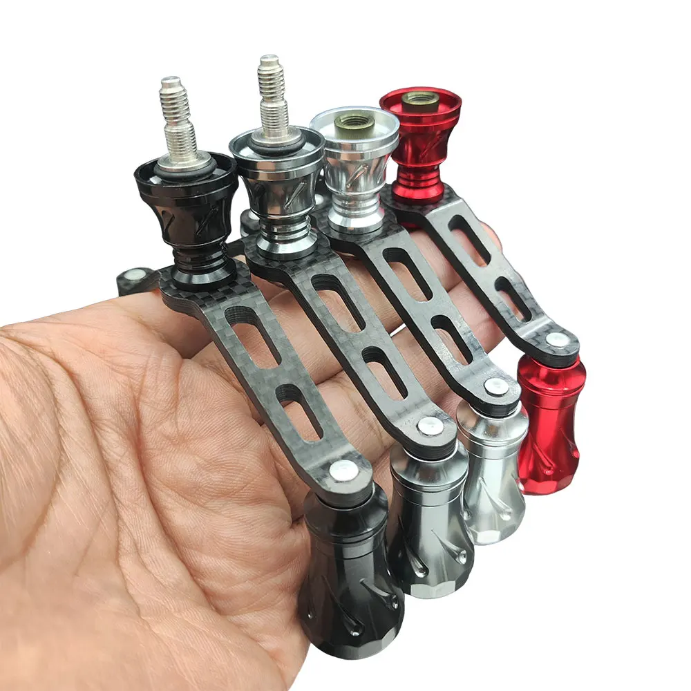 Carrete de pesca de fibra de carbono, doble mango con soporte de carrete para carretes giratorios DAIWA/SHIMANO, mango eléctrico tipo atornillado