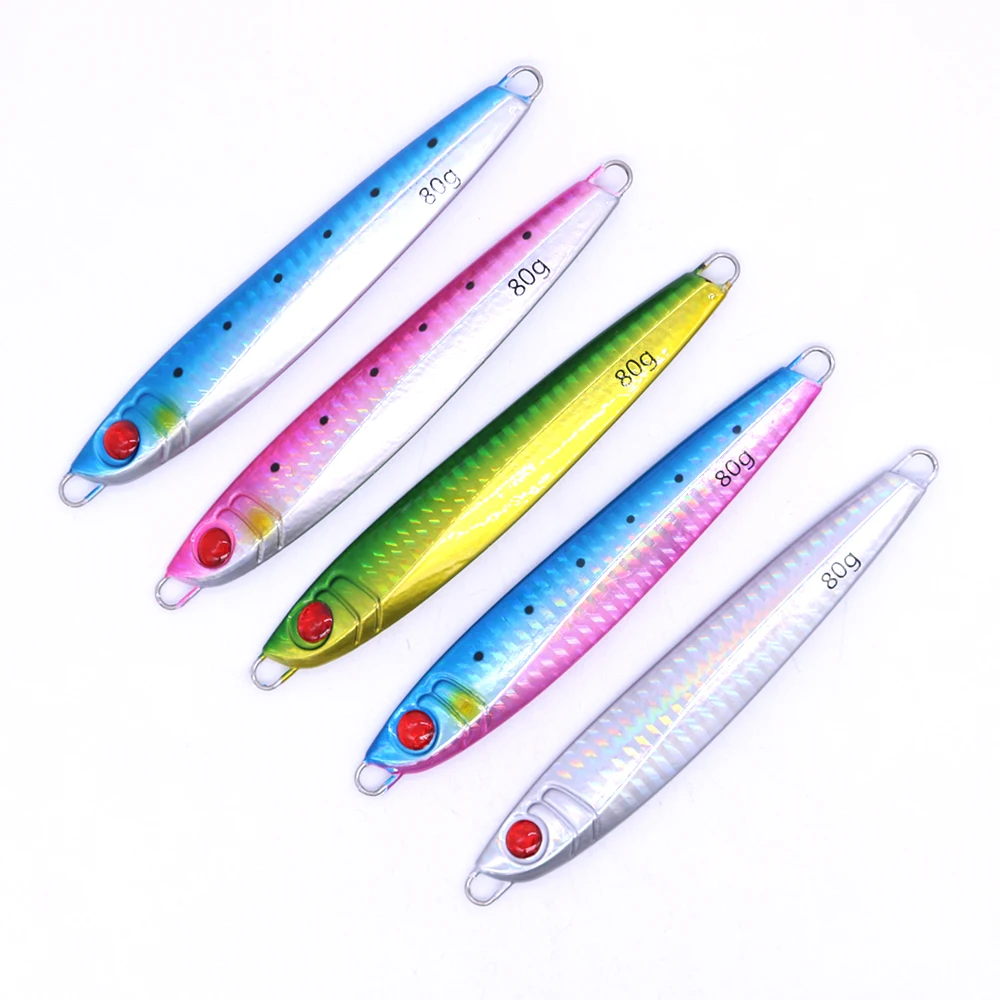 CASTFUN-Plantilla de Metal para pesca en agua salada, señuelo Artificial de caballa española, 60g, 80g - imagen 3