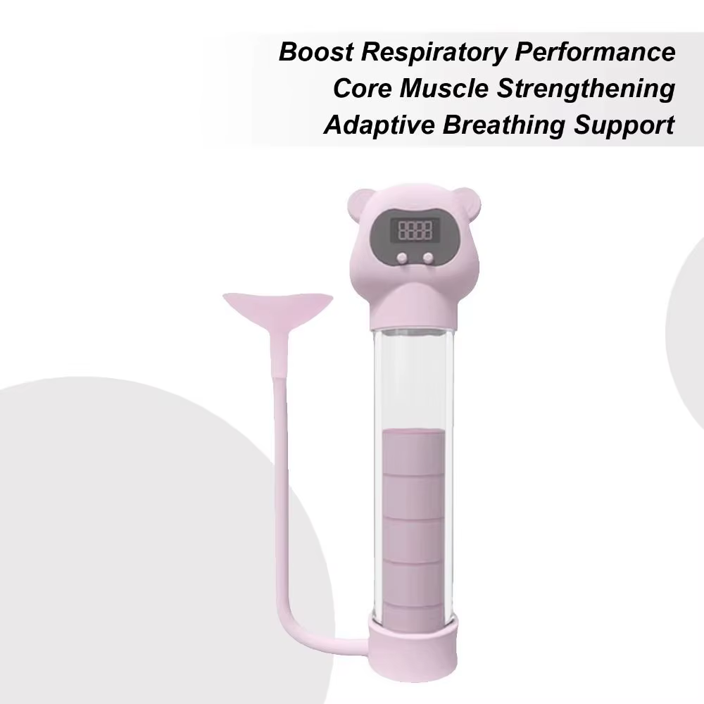 Entrenador de mancuernas de resistencia ajustable, transpiración profunda, práctico expansor de capacidad pulmonar, diseño ergonómico con contador - imagen 5