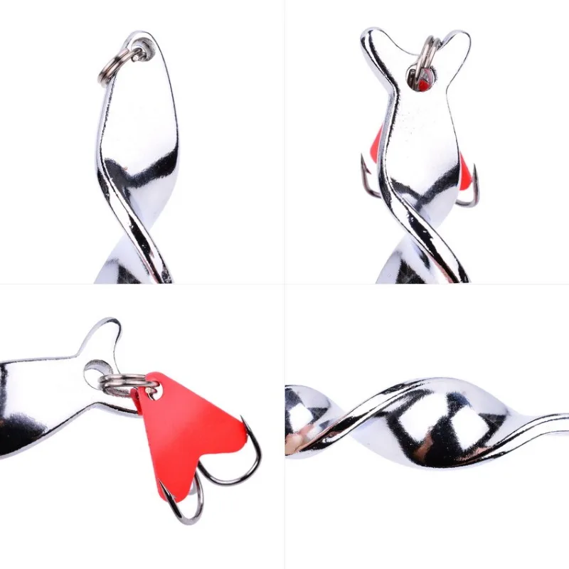 Señuelo de pesca giratorio de Metal, cebo duro para trucha, Lucio, anzuelo triple, 10g, 14g, 21g, 28g, 1 unidad - imagen 3