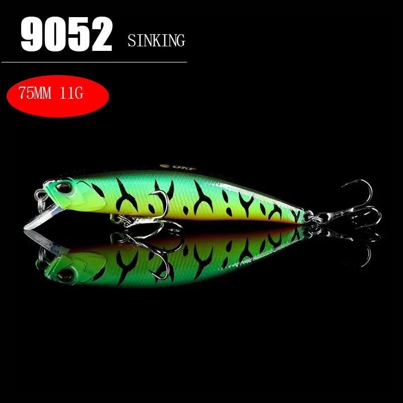 Señuelo de pesca Jerkbait de fundición larga, cebo duro Artificial para trucha, carpa, 75mm, 11g - imagen 5