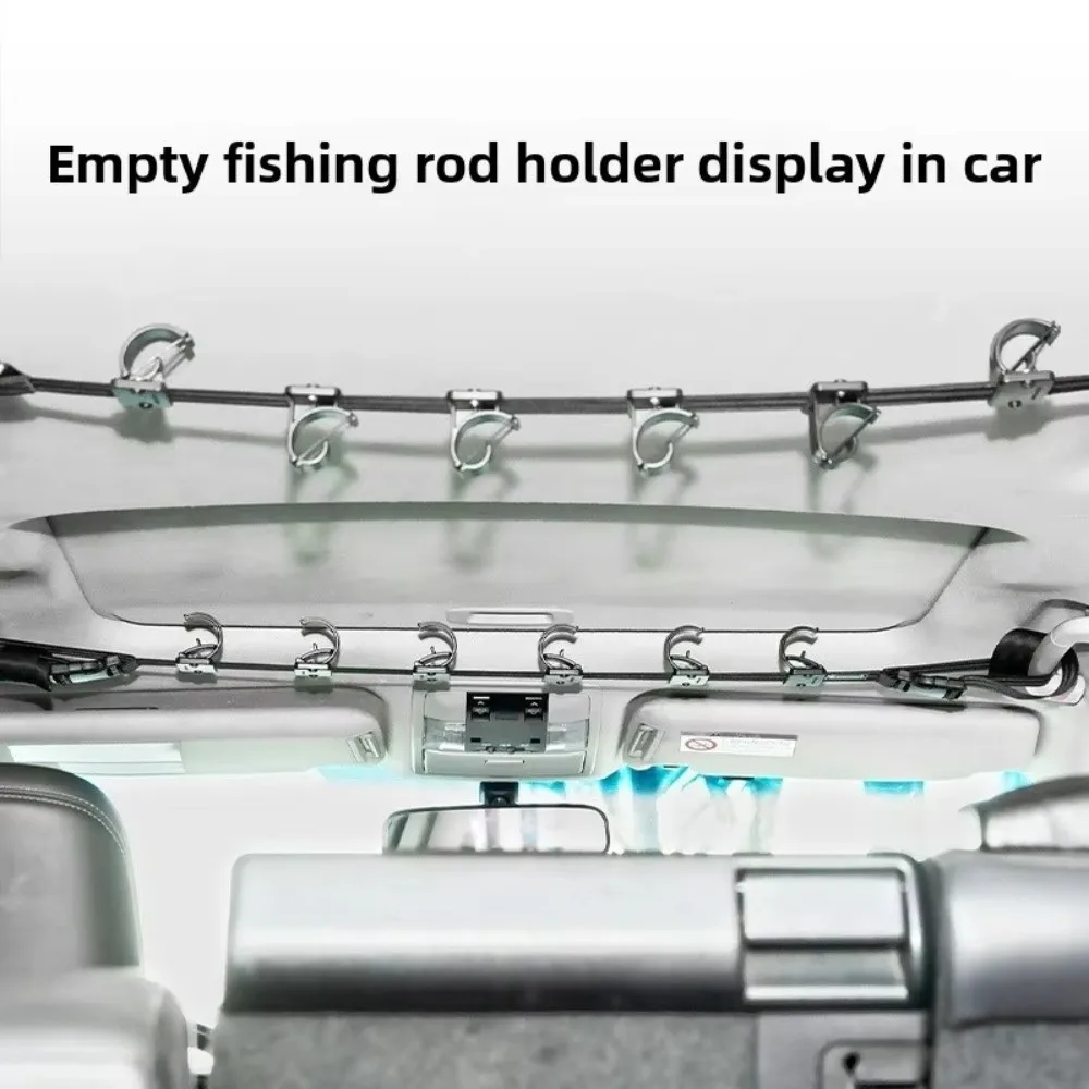 Soporte para caña de pescar de coche de 6 posiciones, diseño duradero, diseño antideslizante, soporte con Clip, correas de goma de alta elasticidad - imagen 2