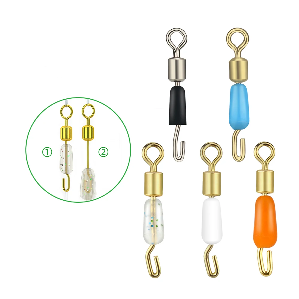 DNDYUJU-anillo sólido giratorio de rodamiento de bolas, Conector de enlace rápido, gancho de pesca con enganche, accesorios de pescado a presión, 50 piezas - imagen 4
