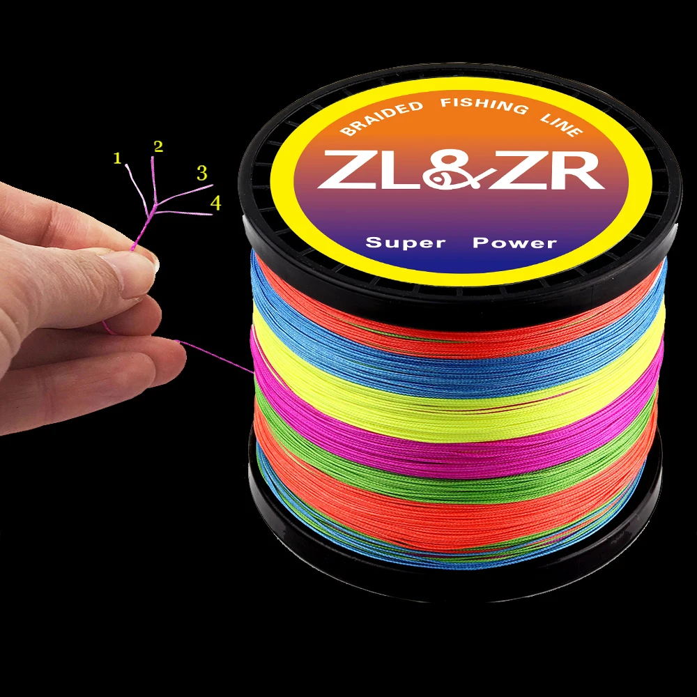 Línea de pesca trenzada de 100M y 300M, Sedal multifilamento de baja memoria, 100% PE, 4X hilo de pesca de invierno, 10 colores - imagen 3