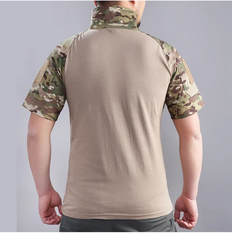 HAN WILD-camisetas de camuflaje para hombre, camisa táctica de algodón, camisas de escalada, camiseta de combate, Airsoft, Paintball, ropa de caza y acampada - imagen 5