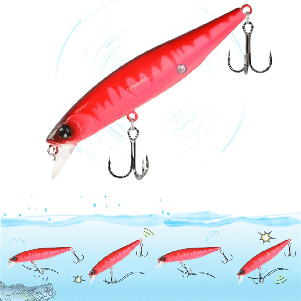 TSURINOYA-señuelo de pesca de pececillos suspendido, 3 piezas, 88mm, 10,3g, DW76, señuelo de fundición larga, Lucio, lubina, Jerkbait, aparejos, señuelo duro Artificial - imagen 2