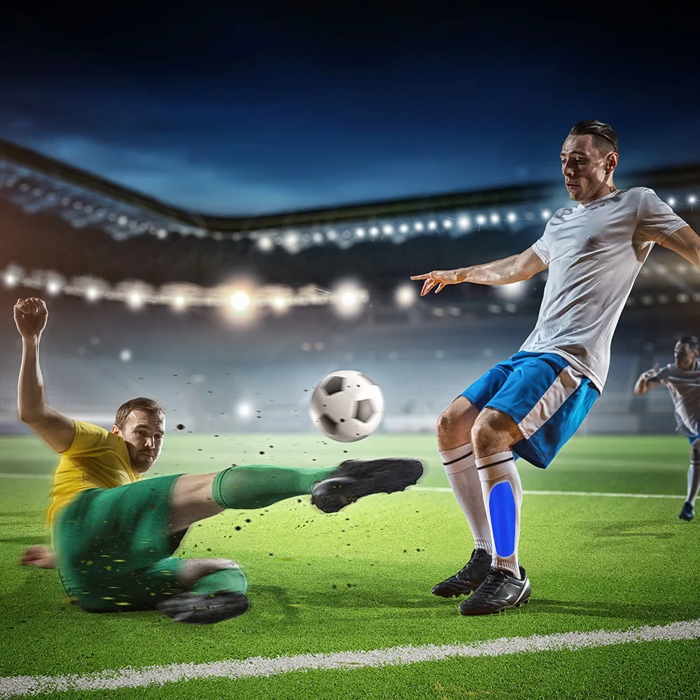 Nuevo soporte ligero para espinilleras de fútbol, espinilleras protectoras de plástico para espinilleras de fútbol, cubierta Unisex - imagen 3