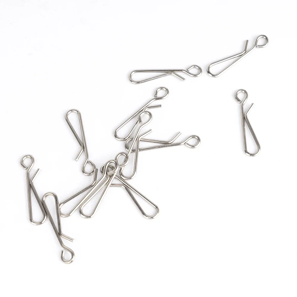 50-100 Uds. Conector de engranaje de aparejos, Pin de pesca colgante de acero, cebo rápido a presión, peso, accesorios marinos