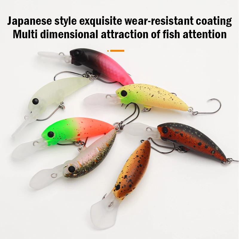 LEYDUN-Señuelos de pesca flotantes para pececillos, 40mm, 2,8g, Crankbait de buceo poco profundo, Swimbaits artificiales, aparejos de pesca - imagen 5