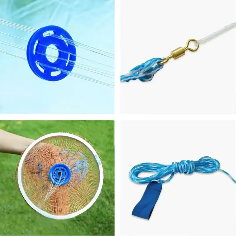 Red de pesca Lawaia, malla de pescado, red de lanzamiento manual, herramienta de aparejos de pesca al aire libre, red de fundición de acero galvanizado, modelo 240/300/600 - imagen 4