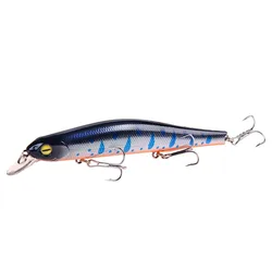 Señuelo de Pesca Minnow, 12,5 cm/17,7g, cebo Artificial Topwater, ojos 3D, Wobblers de plástico, aparejos de Pesca, 1 ud.